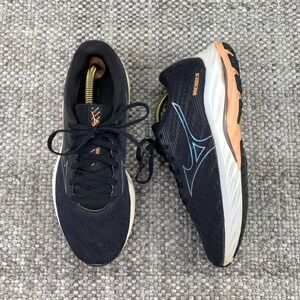 Mizuno Wave Rider 26 Running Shoes Womens 9 Black Peach J1GD220322 Low Top